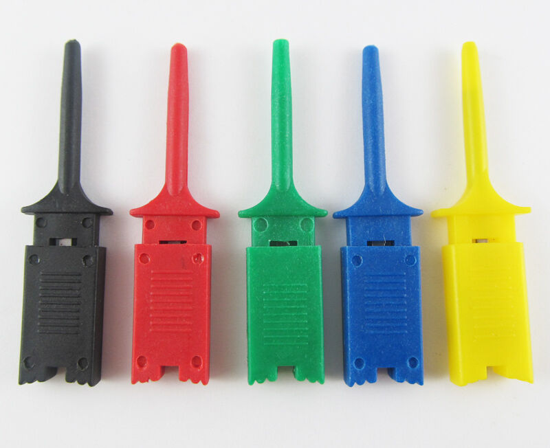 4sets 5Colors R+B Grabbers Probes SMD SMT IC Test Hook Clip Flat Small Size 49mm