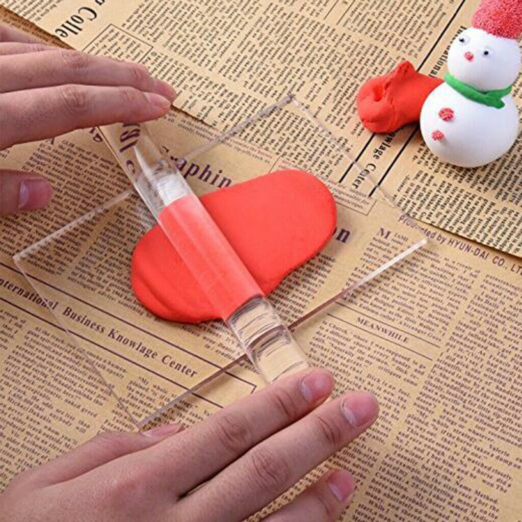 2x Acrylic Rolling Pin Rolling Clay Bar Clear Ceramics Clay Pottery Craft Tool