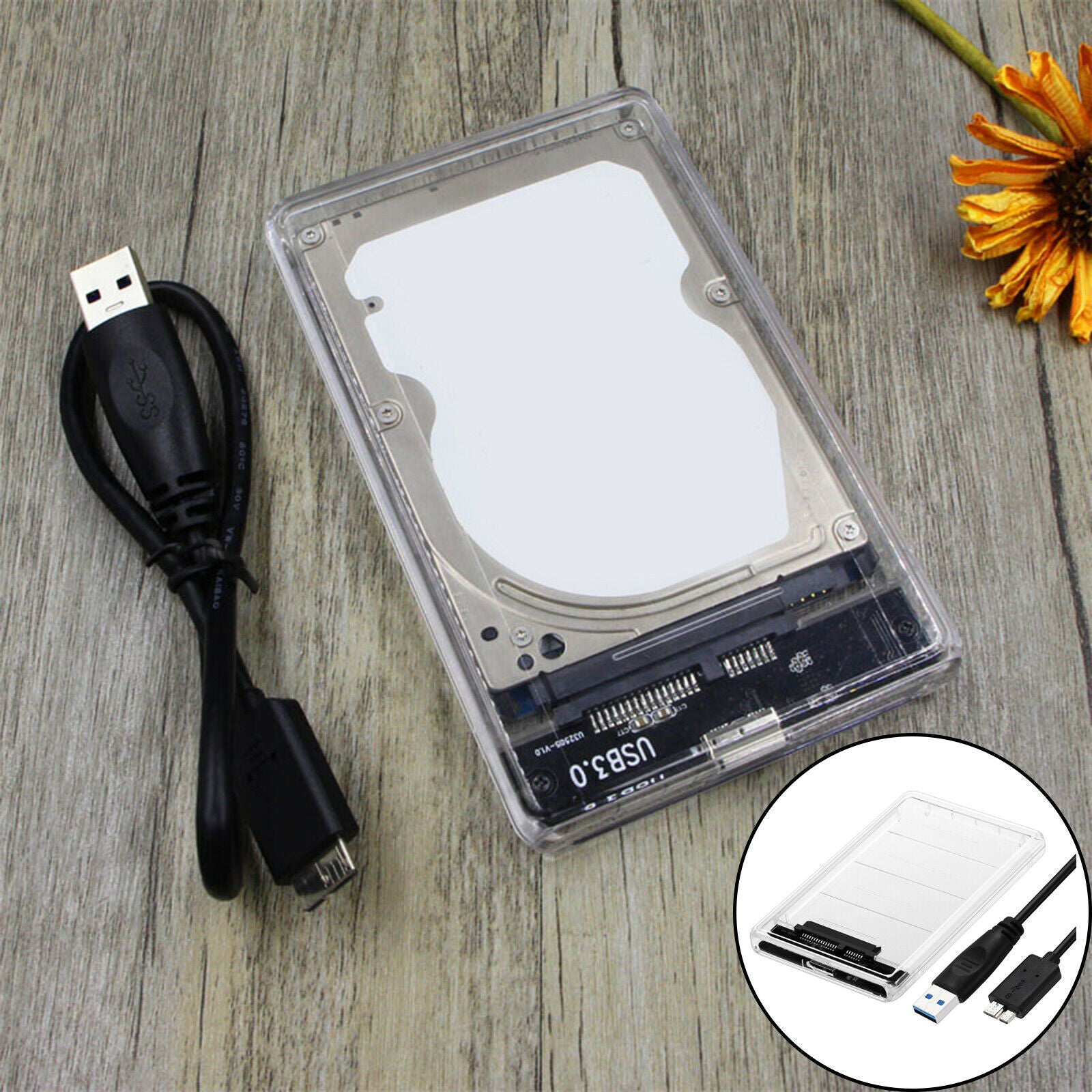 New transparent 2.5-inch SATA SSD hard drive for external