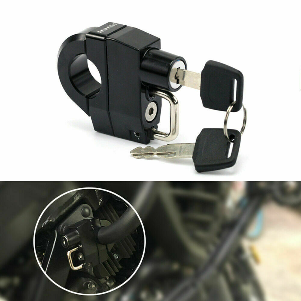 Motorcycle Universal Helmet Lock For 25mm Engine Crankcase Crash Bar Motorbike