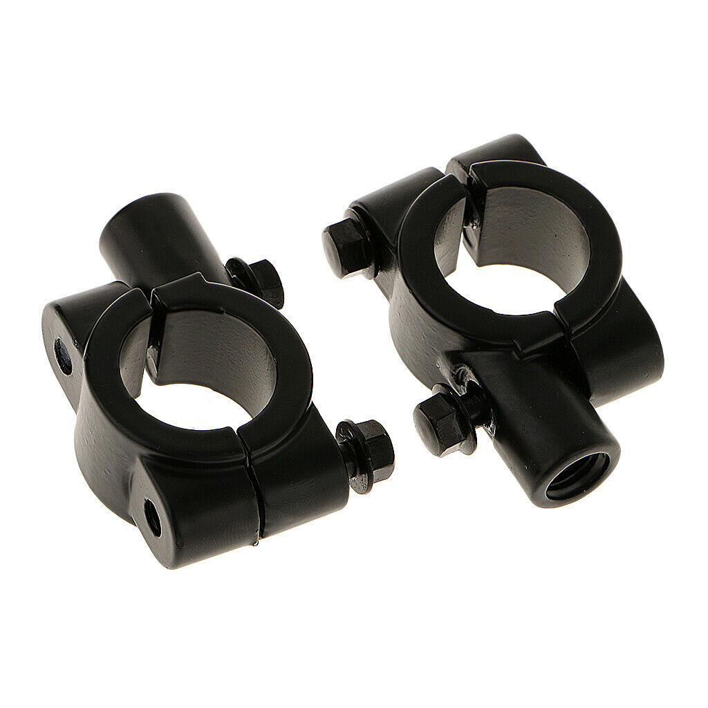 2 Pieces Motorcycle Bike Handlebar Mirror Fixing Bracket Matte Black