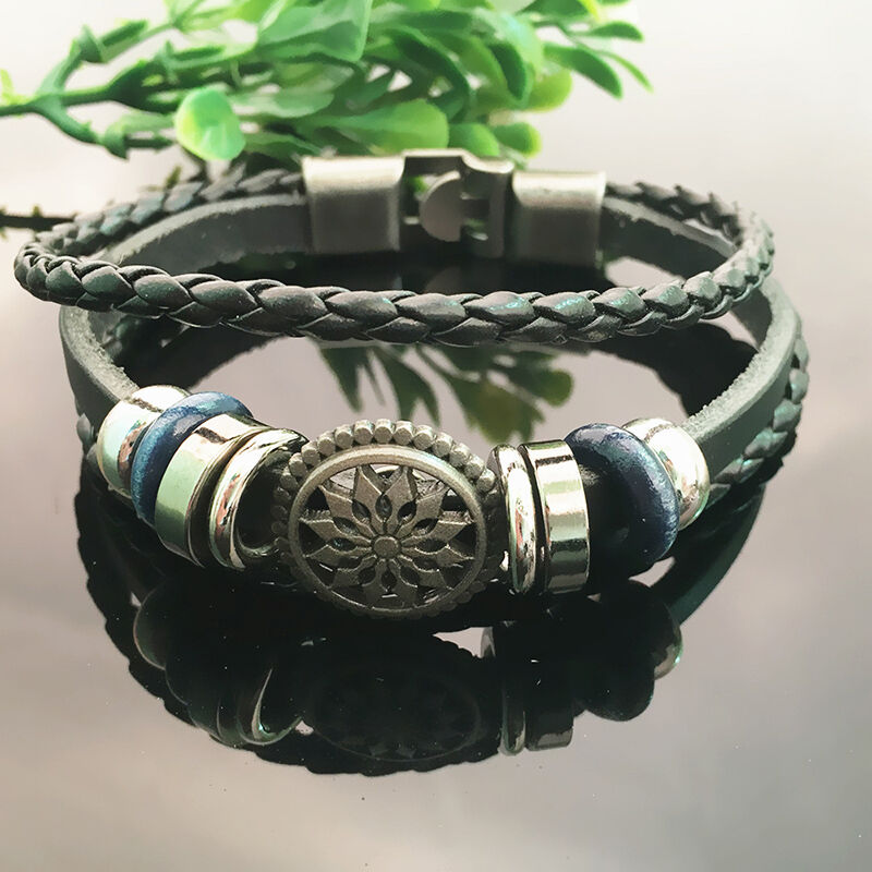 Fashion PU Retro Infinity Charm Wrap Men Women Bracelet Jewelry Punk Style Lt