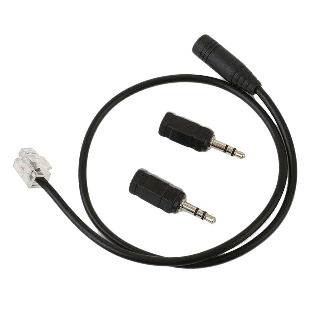 Standard RJ9 to 3.5mm 2.5mm Plug Adapter Connector for phone headset