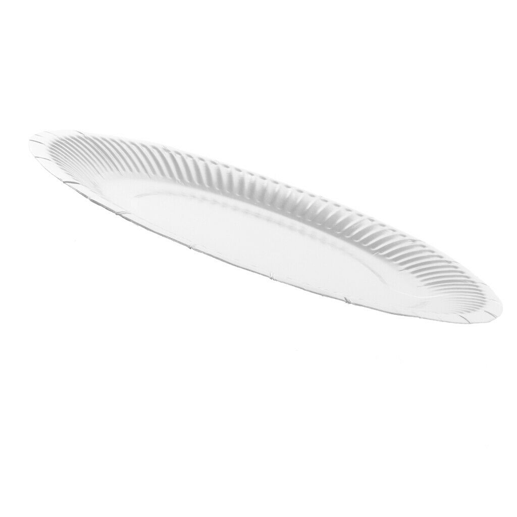 10 Disposable Round Paper Plates Tableware Christmas Birthday Catering White