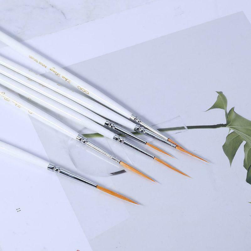 6Pcs Round Brush Hook Line Pen Artist Nylon Hair Paint Set Draw Painting Craft