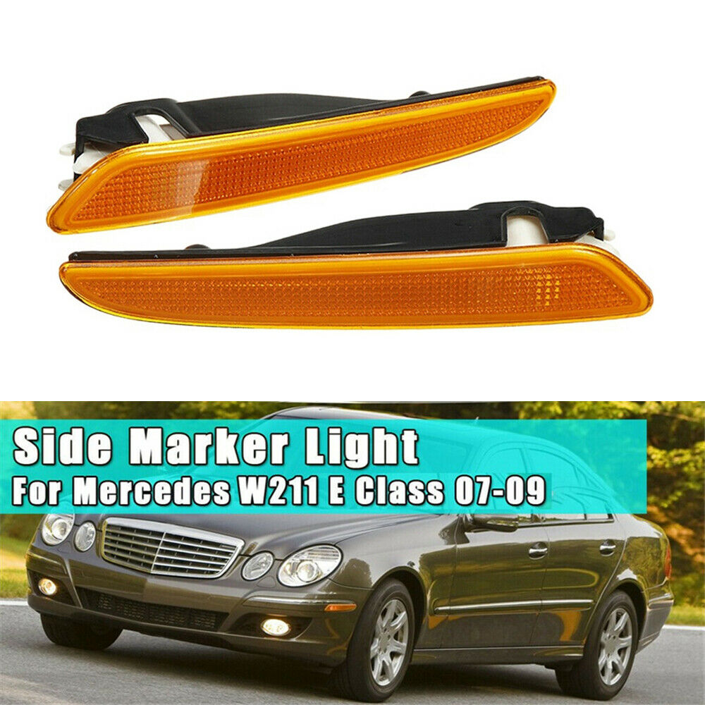 For 07-09 Mercedes Benz W211 E320 E350 E550 E63 Front Bumper Side Marker Lights