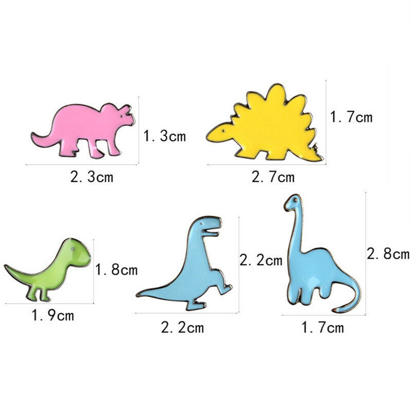 5x Cartoon Dinosaur Enamel Shirt Collar Pins Badge Corsage Brooch Jewelry GiftDD
