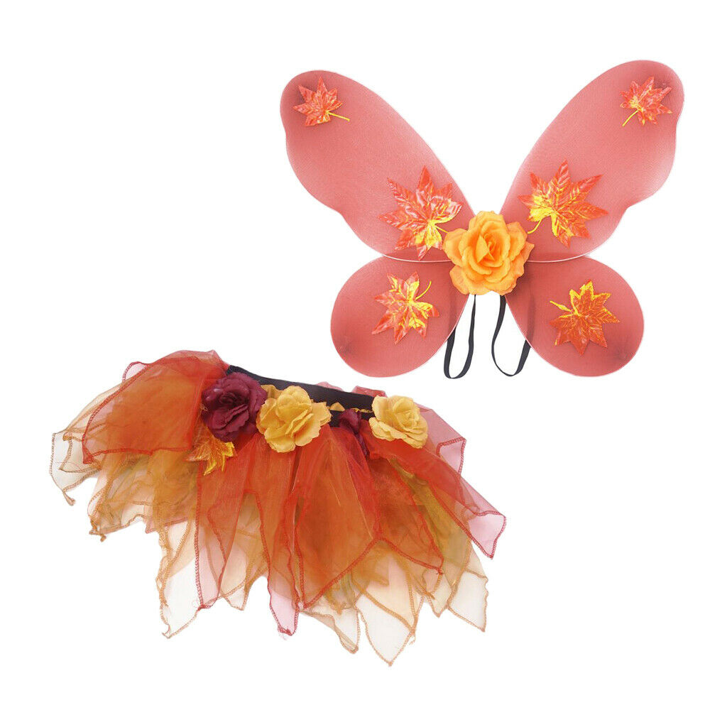 Fairy Butterfly Wing Fancy Dress Tutu Skirt Set Girl Princess Party