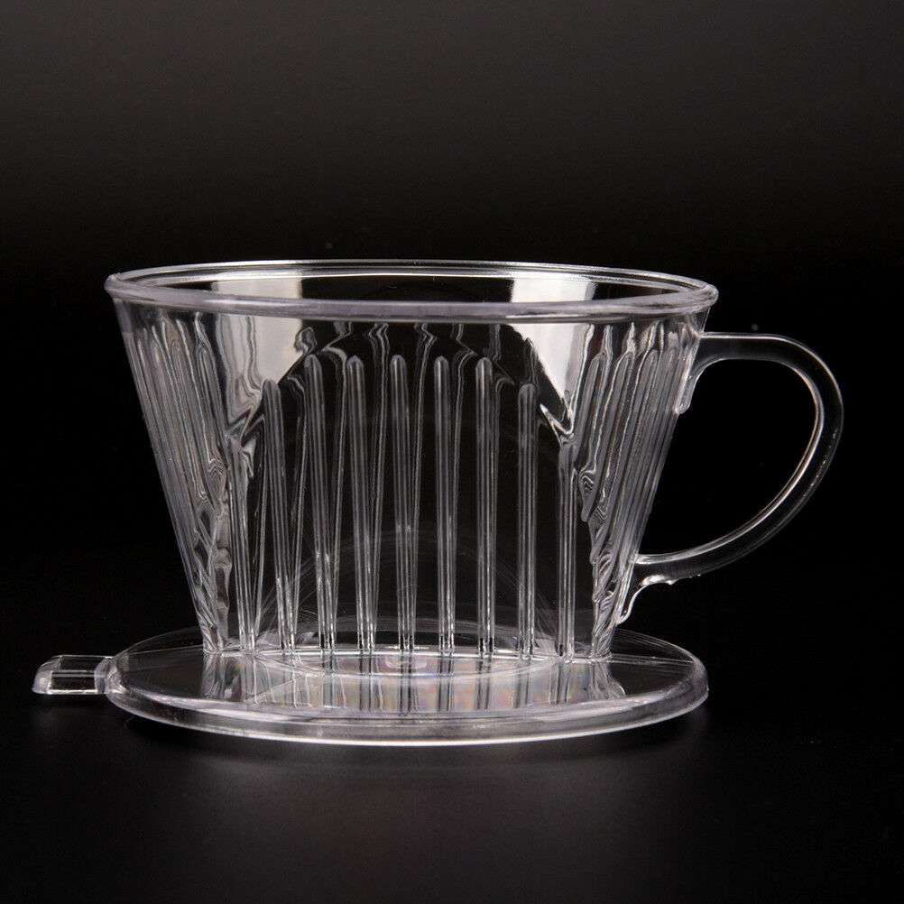 Clear Coffee Filter Cup Cone Drip Dripper Maker Brewer Holder Plastic Reus  Tt
