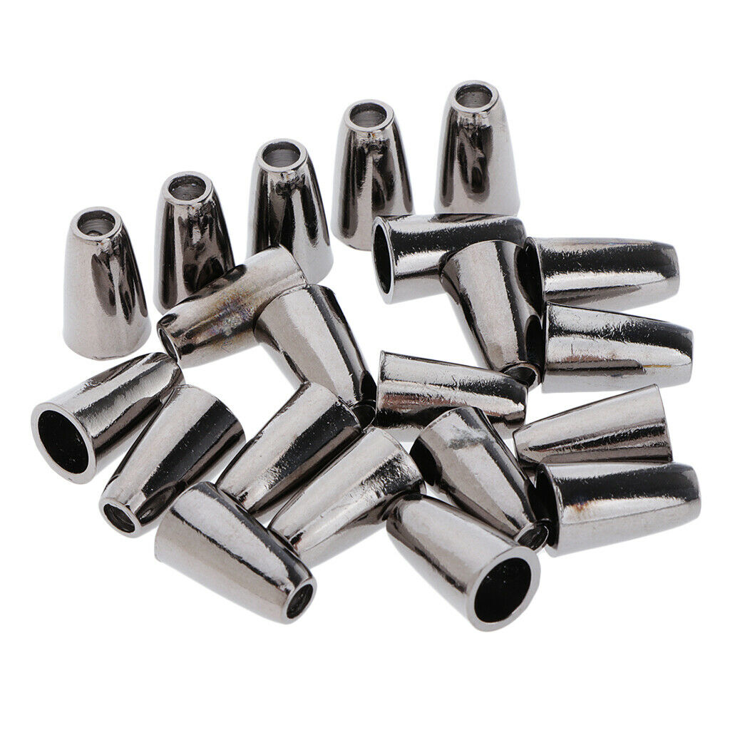 20x Metal Bell Stopper No Lid Cord Ends Lock Stopper Toggle Clip Black