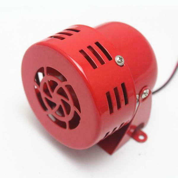 12V Car Motorcycle 1950's Electric Driven Air Raid Siren Horn Loud Sound Red