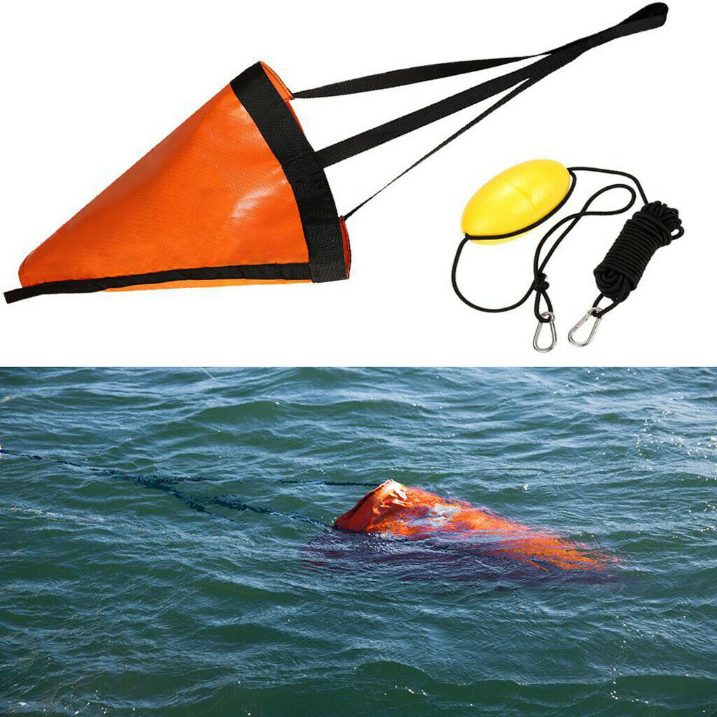Sea Anchor Drogue Drift Brake 24inches 60cm PVC Rope for 21ft / 6.2m boat