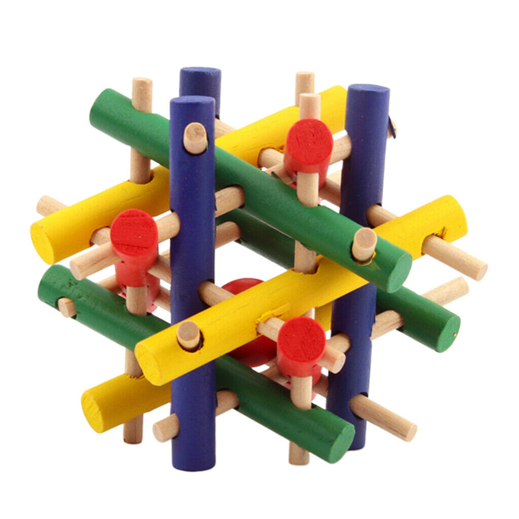 Pet Crossed Wooden Chew Toys Non-toxic Cage Toys For Birds Parrots