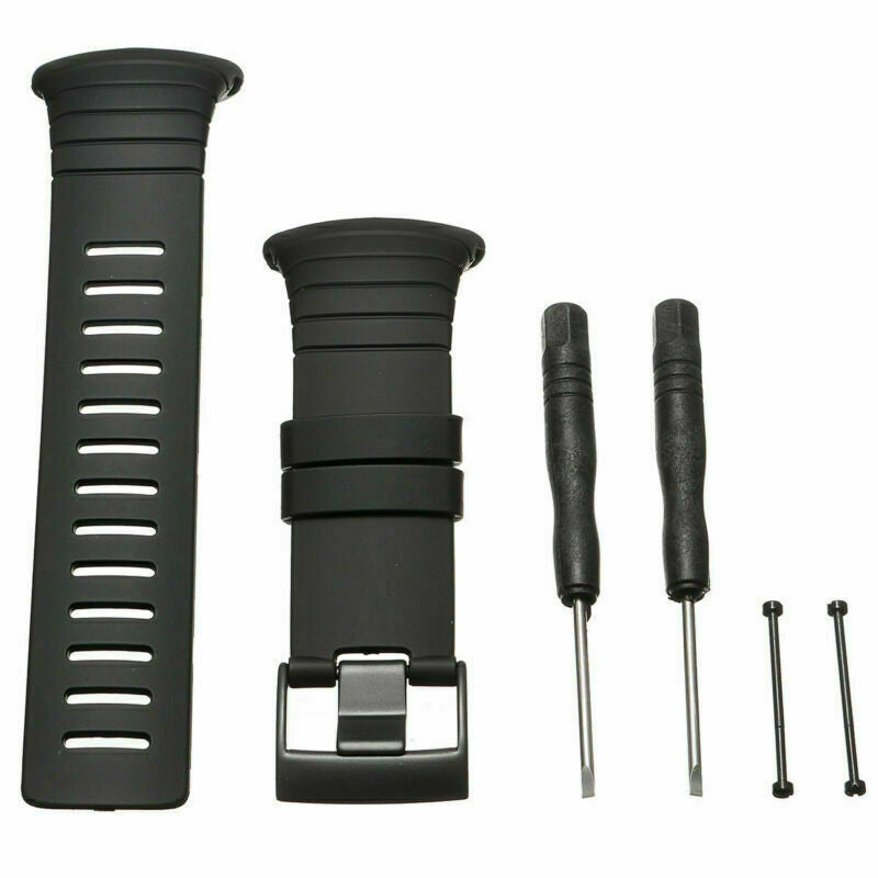 Outdoor Black Silicone Watch Strap Wristband Replacement + Clasp For Suunto Core