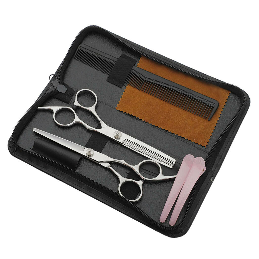 8Pcs Professional Hair Cutting Scissors Thinner  Set Kit Barber Comb Salon