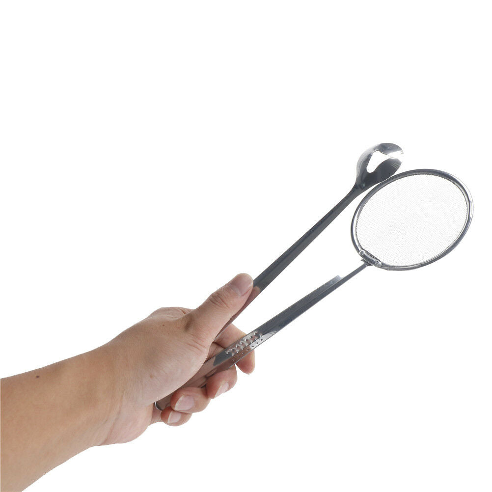 Clip functional Stainless Steel Colander Oil-Frying Filter Spoon Kitchen T.l8