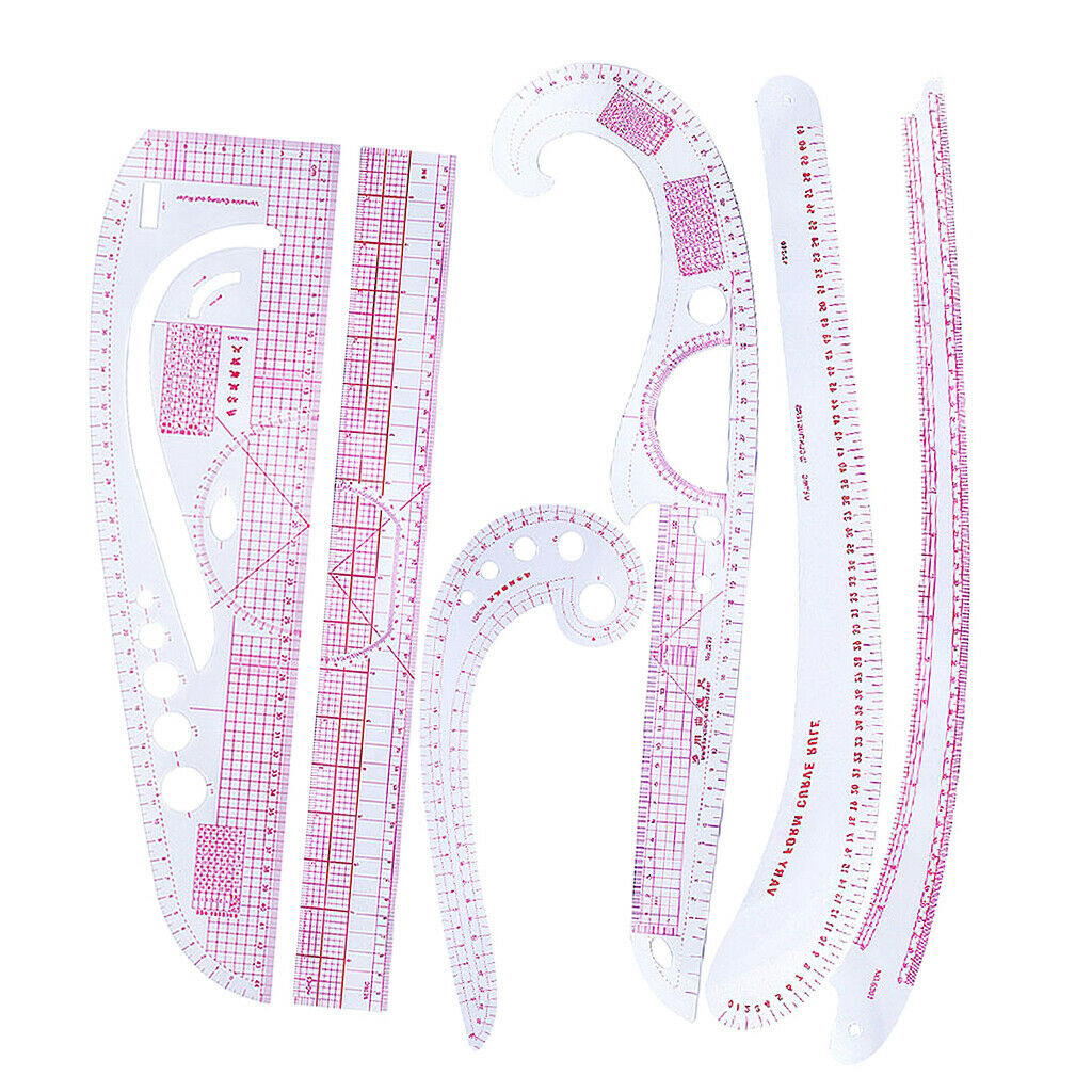 6pcs/Set French Curve Vary Form Fashion Ruler for Sewing Dressmaking Tool