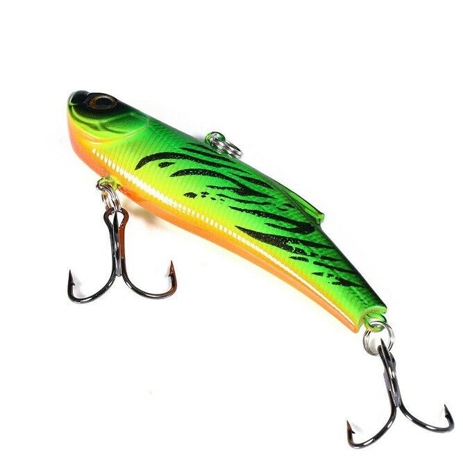 10x VIB Winter Ice Sea Fishing Lures 7cm 18g Hard VIB Crankbait Wobblers 6# Hook