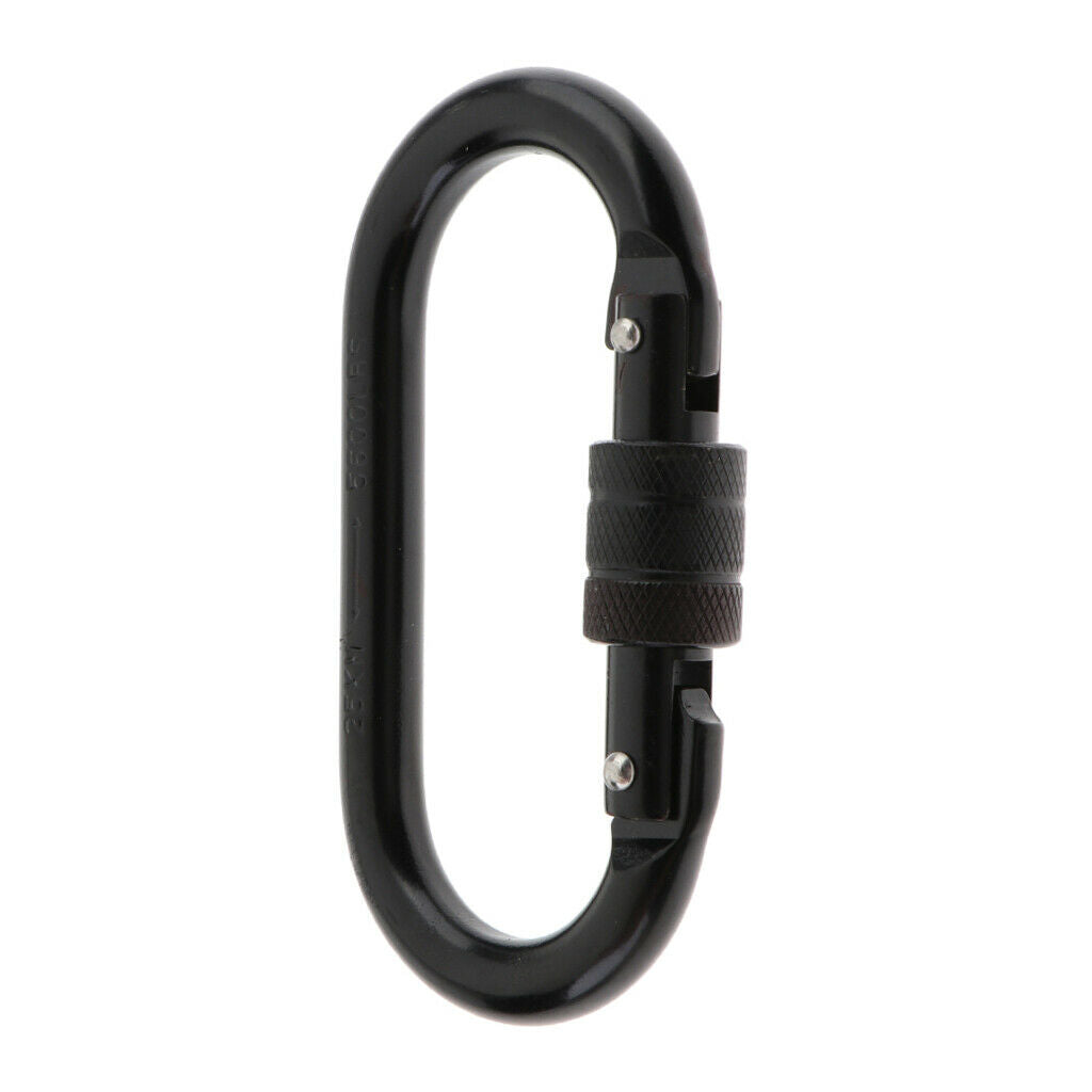 3x Carabiner Screwgate Lock Hook For Rock Climbing Tree  25KN/2500KG