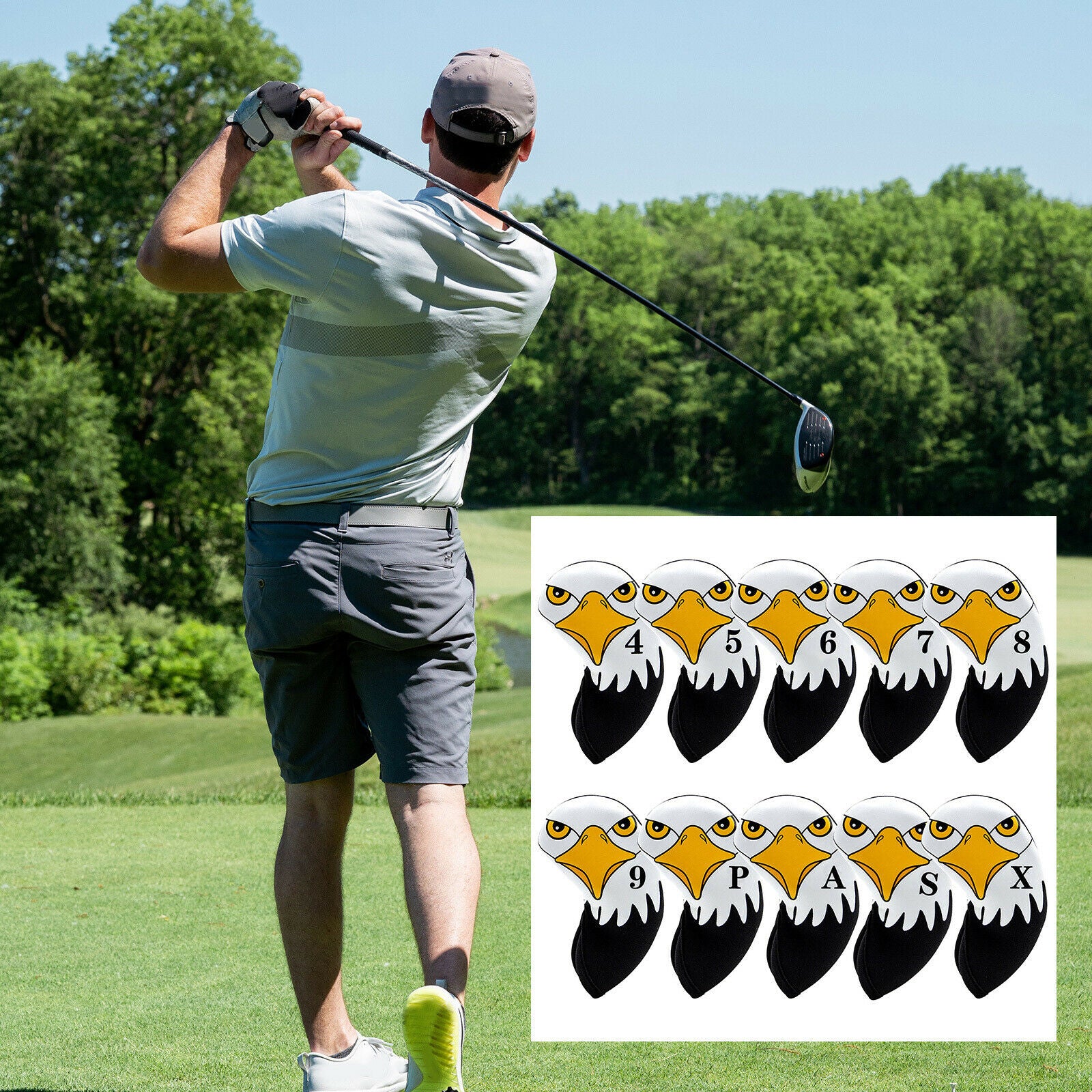 10x Waterproof Neoprene Golf Club Iron Head Cover Protection Headcover