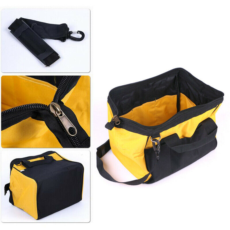 Heavy Duty Tool Bag Hard Base Wide Mouth Ultra-Rigid Base Organizer Storage Bag