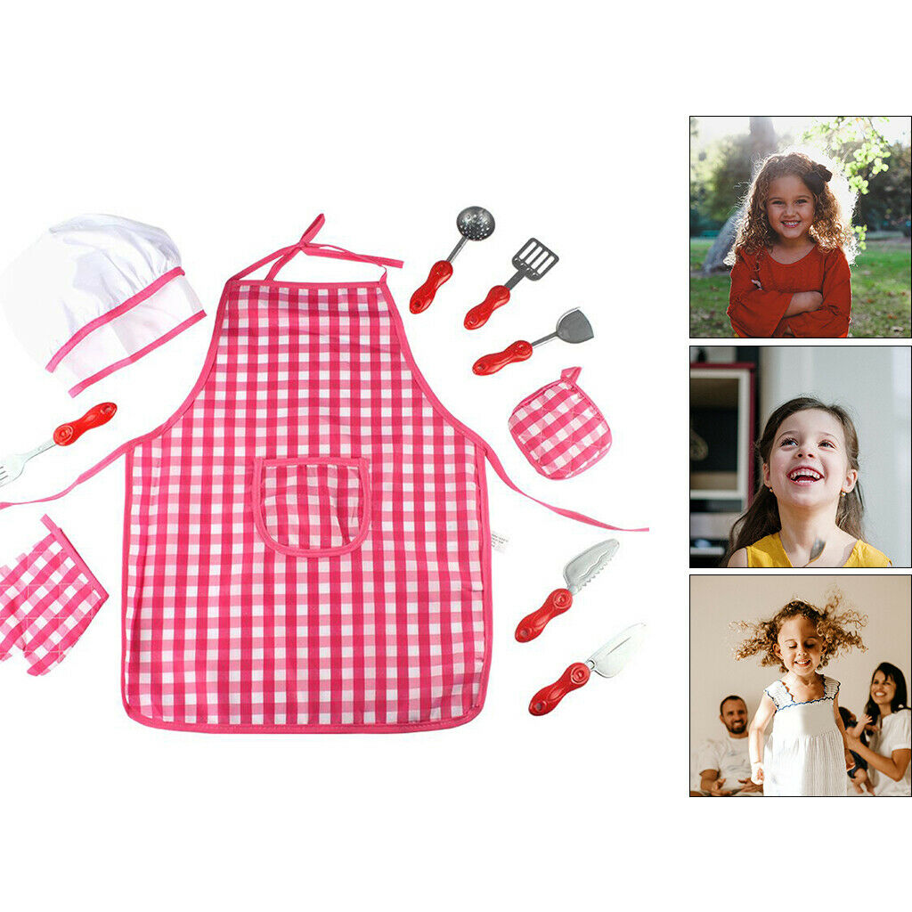 Chef Cook Role Costume Apron Dress Up Clothes Toys Kitchen Accessories Age