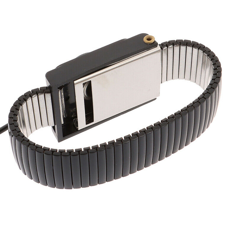 Anti static work wrist strap ESD adjustable discharge belt ground metal brace.DD