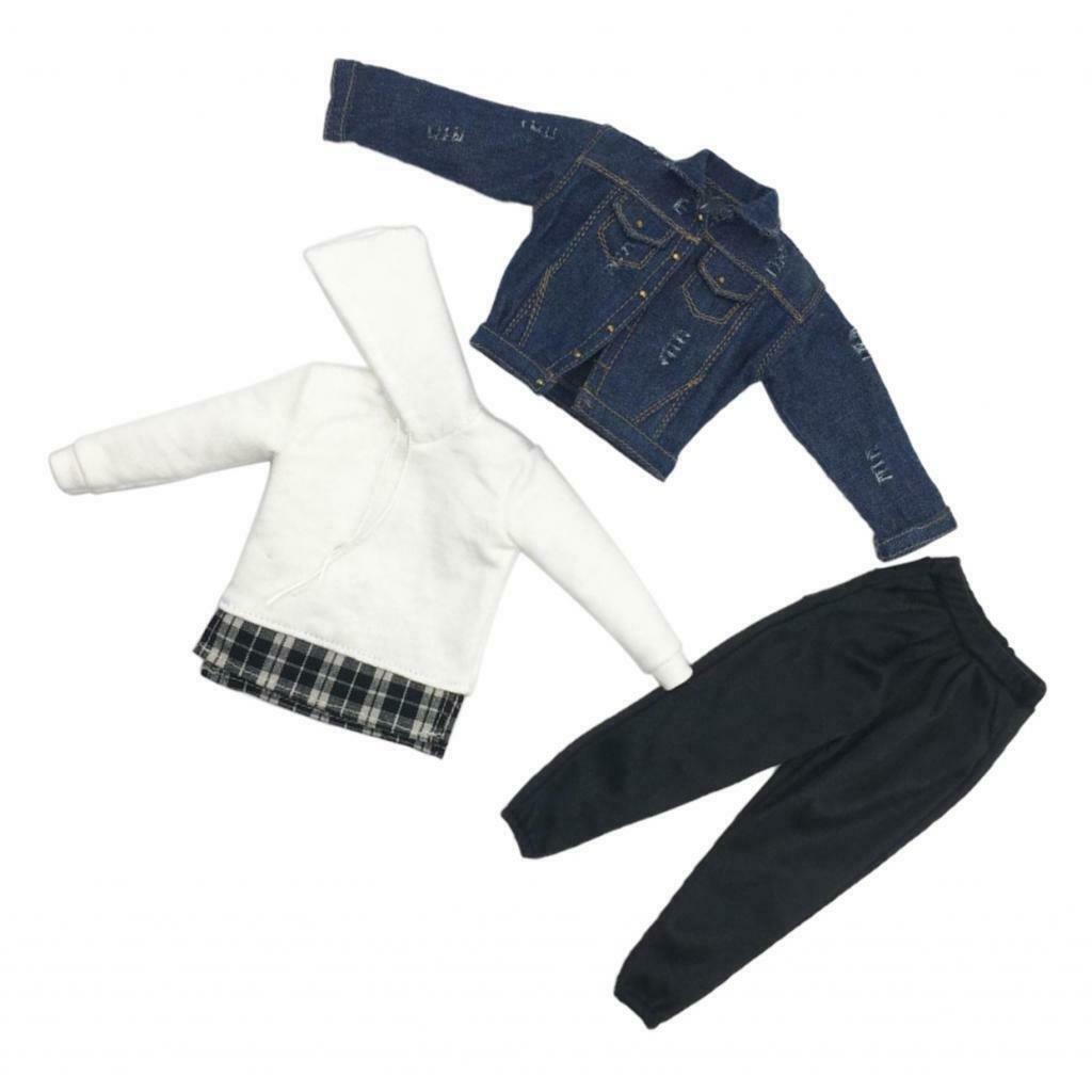 1/6 Scale Cowboy Jacket Trousers Hoodie Top Male Clothes for 12''