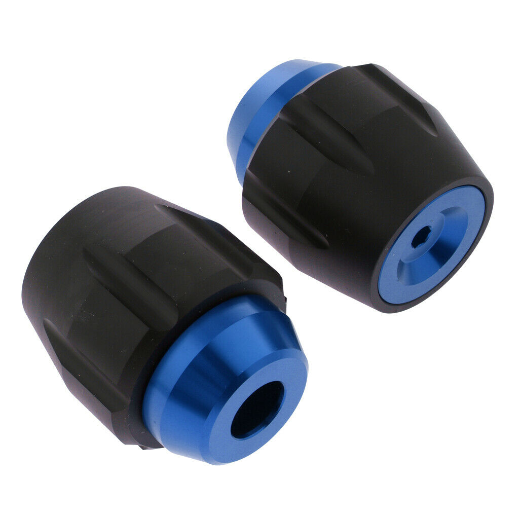 Pair Motorcycle Front Axle Fork Sliders Fairing Guard Crash Protectors Blue