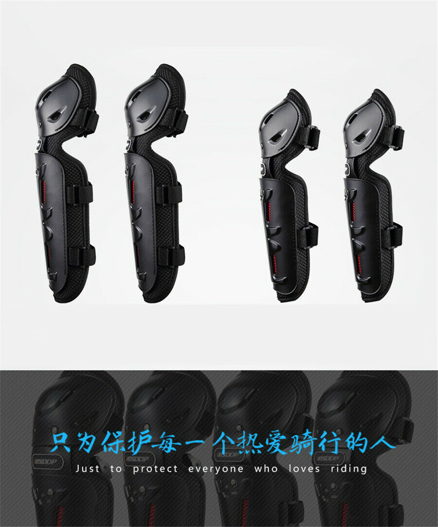 Non-slip 2PCS Knee Pad+2PCS Elbow Pad For Motocycle Bike W/Quick-release Straps