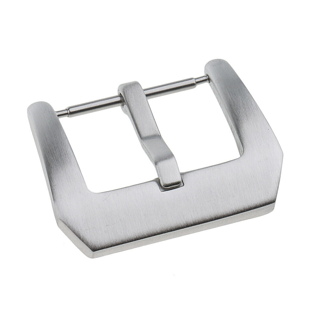 Brushed Stainless Steel Watch Band Screw-in Pin Buckle Head Clasp 20mm