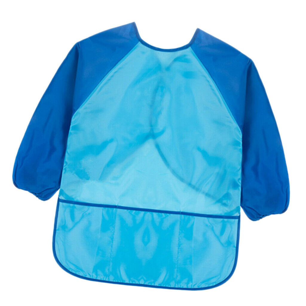 2 Pcs Kids Aprons with Pocket Long Sleeve Art Smock School Cooking Baking