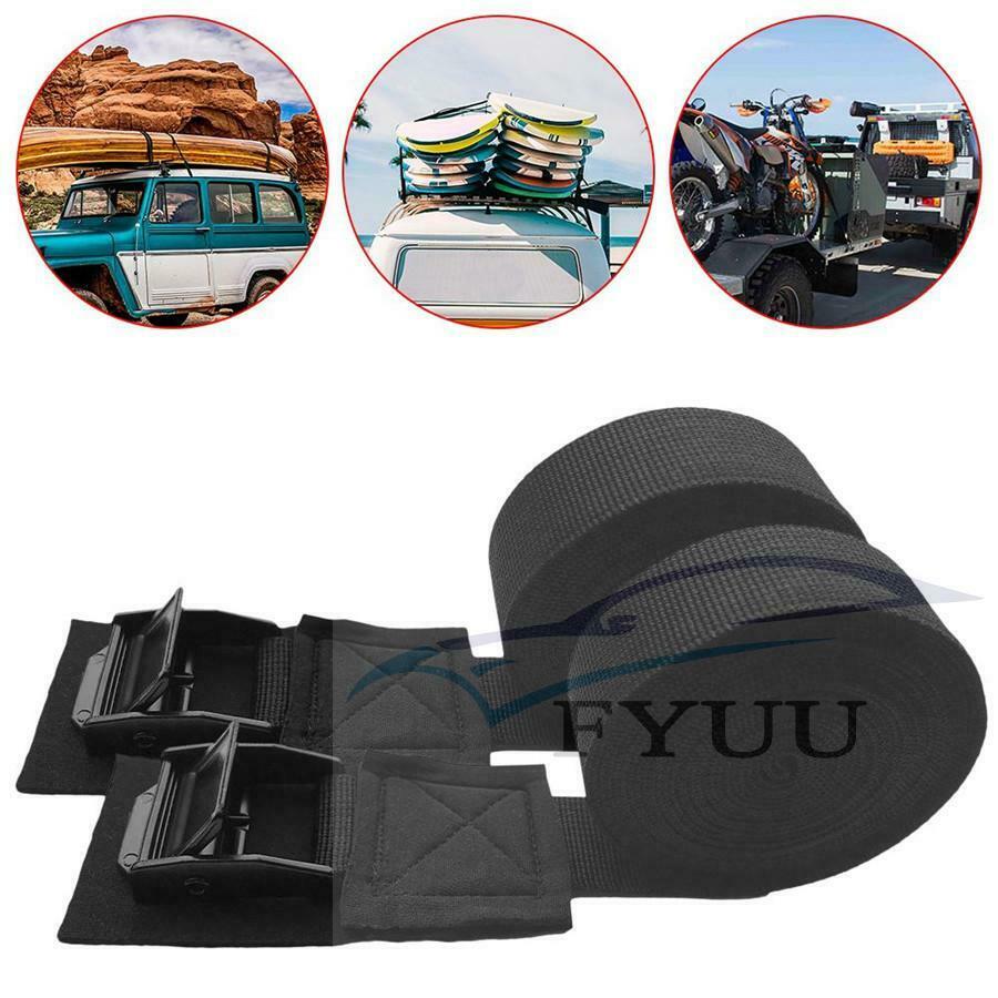 2x 9.8ft Car Roof Rack Luggage Kayak Surfboard Cam Buckle Lashing Tie Down Strap