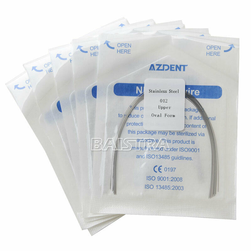 50xDental Ortho Round Arch Wire Ovoid Form Stainless Steel 012Upper AZDENT 500Pc