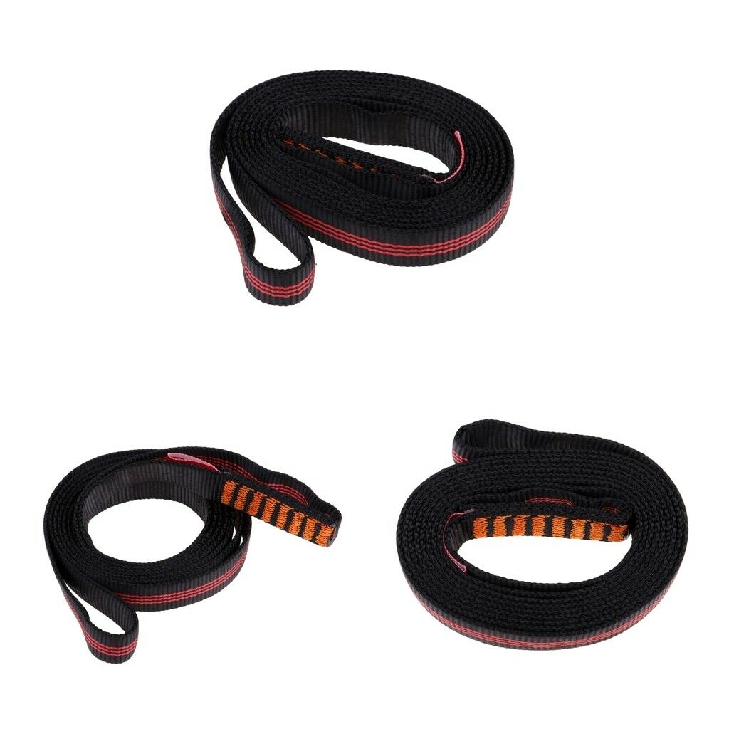 3 Pieces Polyester Rock Climbing Sling Webbing Rope Flat Belt Protector