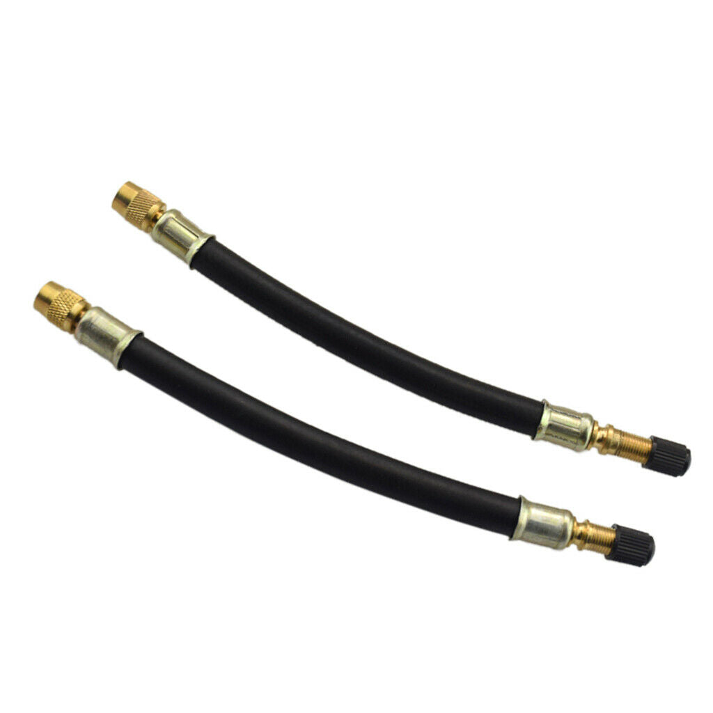 7inch 180mm New Flexible Tyre Valve Twin Wheel Extension w Dust Caps Tools