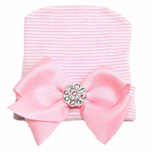 Baby Newborn Girl Infant Toddler Bowknot Beanie Cute Hat Hospital Cap Comfy BDAU