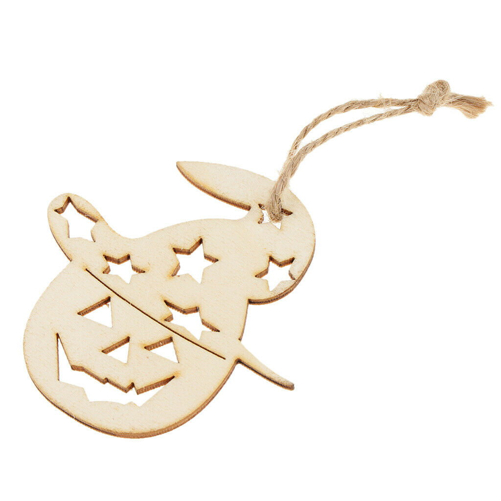 10 Pieces Pumpkin Witch Wooden Pieces Labels Pendents Hanging Gift Tags