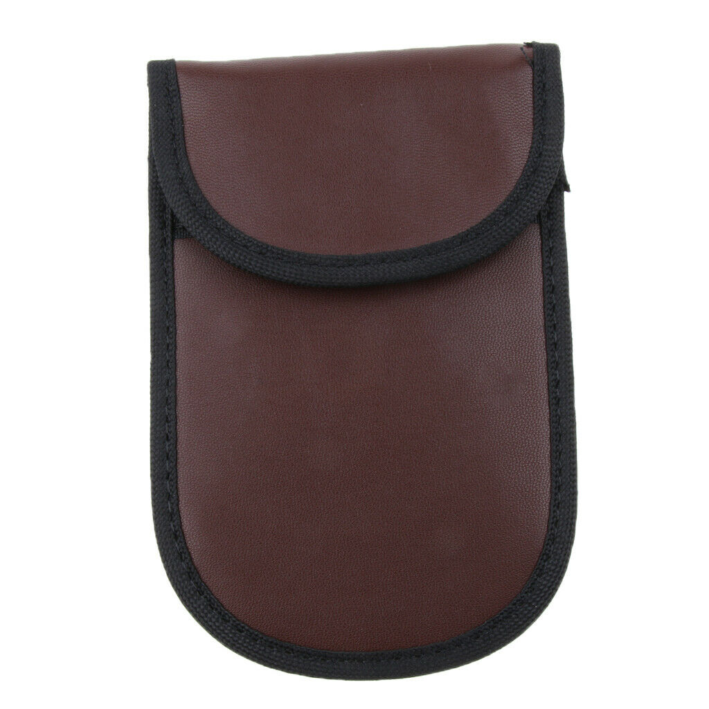 Signal Shielding Blocker Bag Key Fob Blocking Pouch Anti Hacking Security Brown