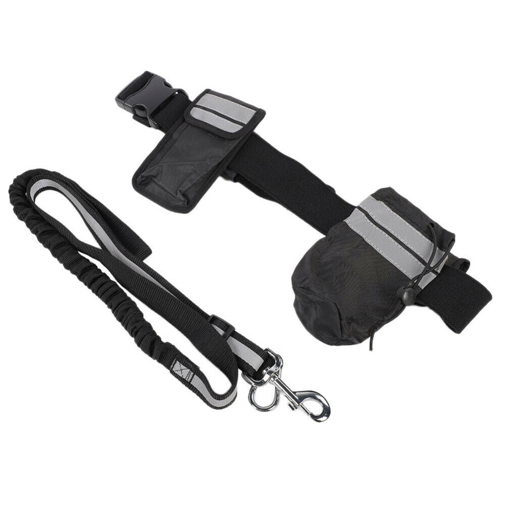 Pet Running Training Traction Rope Black Dogs Walking Leash Supplies with Belt