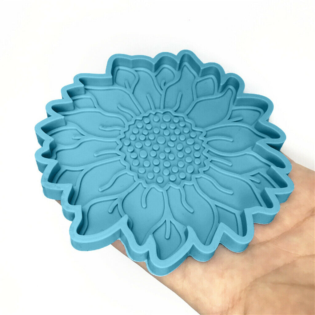 DIY Sun Flower Coaster Mould Silicone Mold Cup Pad Making Casting Tool