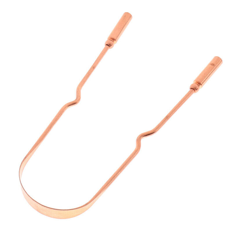 Pure Copper Tongue Scraper Oral Cleaner Brush Fresh Cleaning Hygiene Care.l8
