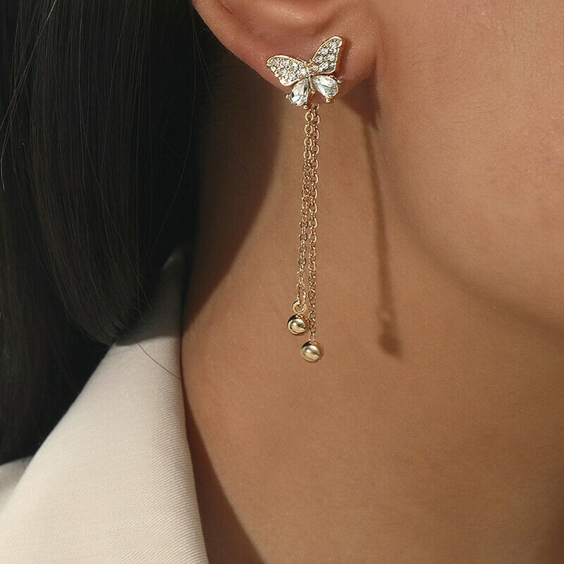 Fashion Butterfly Tassel Drop Earrings For Women Jewelry Party Accessorie.l8