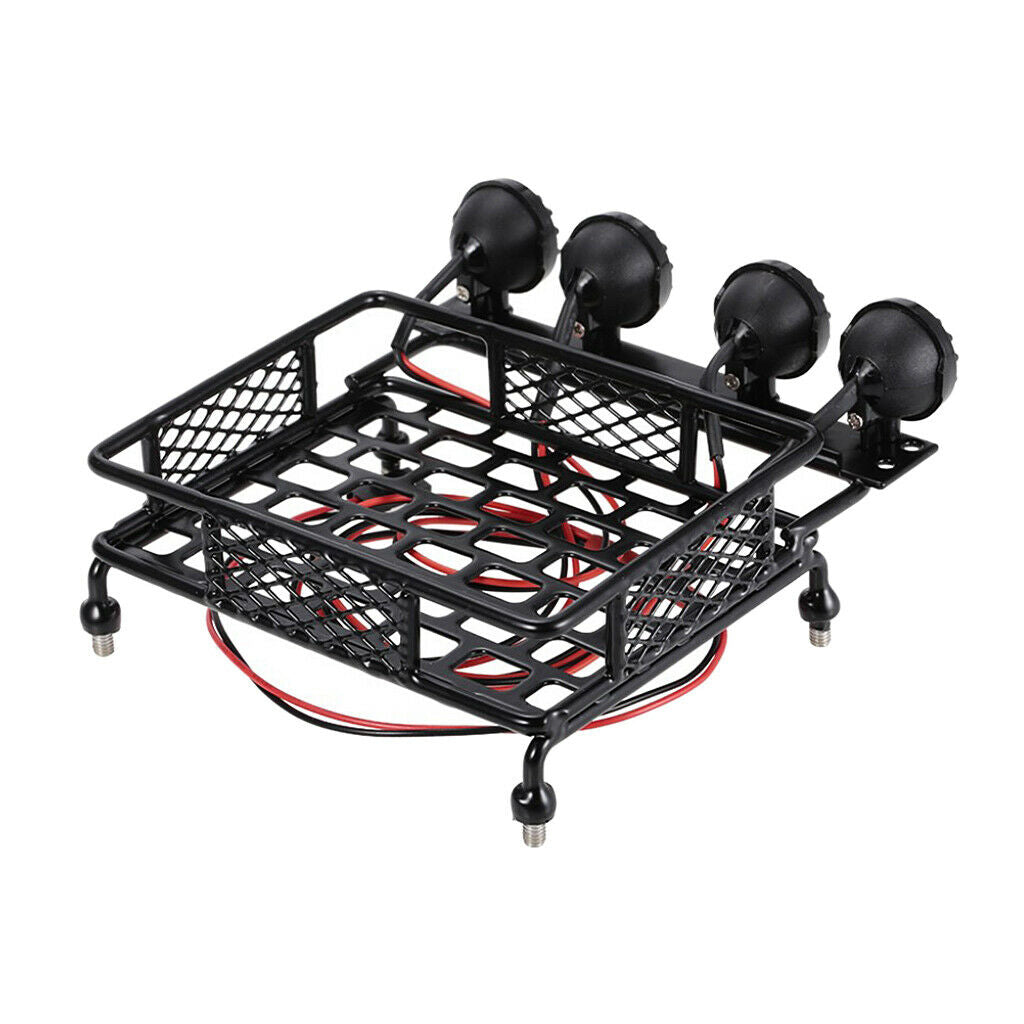 RC 1:10 Roof Rack Luggage &Led Light Bar for Truck Crawler HPI CC01 AXIAL SCX10.