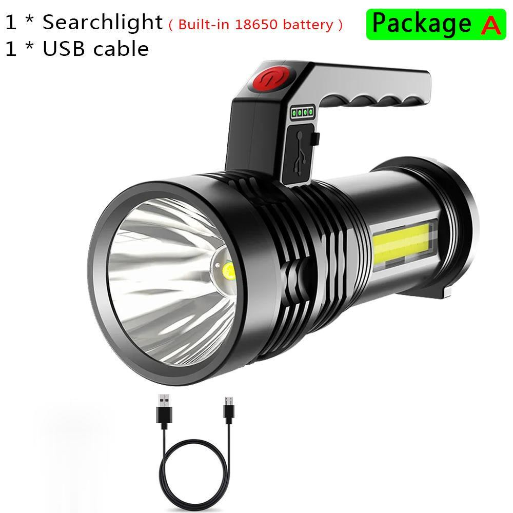 200000 LM LED Searchlight Spotlight USB Rechargeable Hand Torch Work Light Lamp