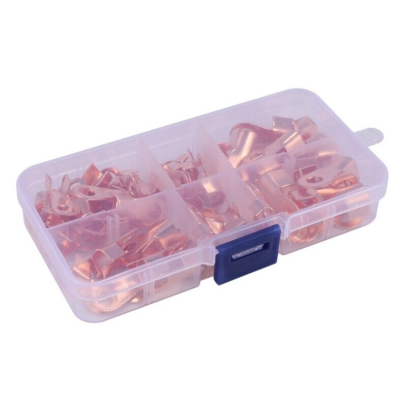 Open Barrel Copper  Lug Terminals Wire Crimp Connector Assortment Kit OT 10A 2Q8