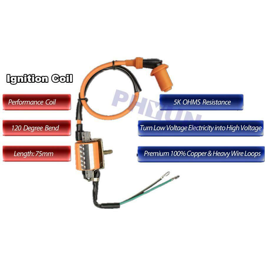 12V Ignition Coil +5-Pin AC CDI Box +Spark Plug For 50CC 70CC 110CC Chinese ATV