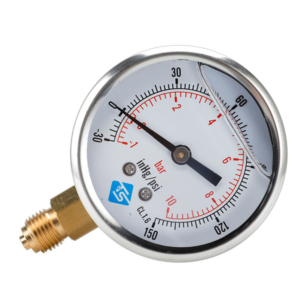 Vacuum Gauge S/Steel Case , -1-2bar,-30-30hg/psi , -1-7bar,-30-100hg/psi F