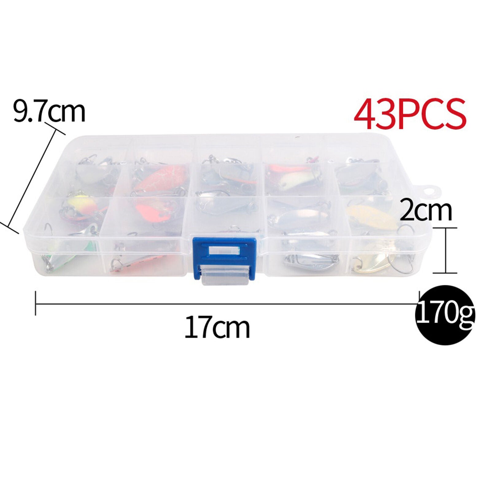 43 High-quality 2.3g -3.5g Trout Spoon trout spoon set with matching box
