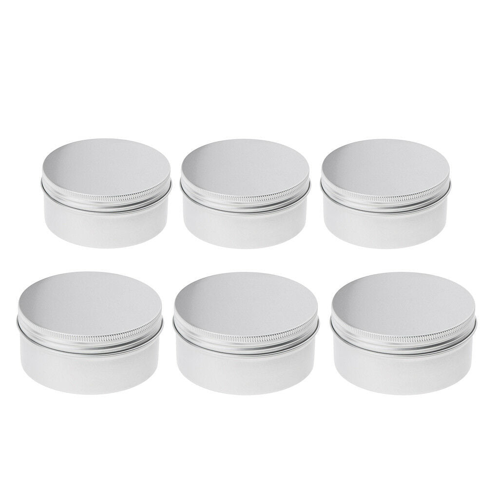 6pcs 200ml 250ml Empty Aluminium Nail Art Accessories Pot Jar Tin Container